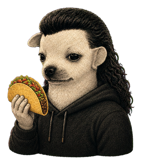 El Macho Muchacho holding a taco